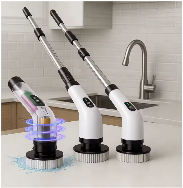 Electric spin scrubber brushing