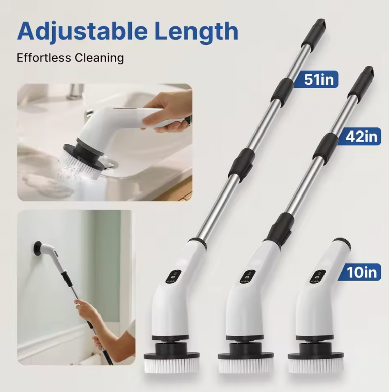 Electric spin scrubber brushing