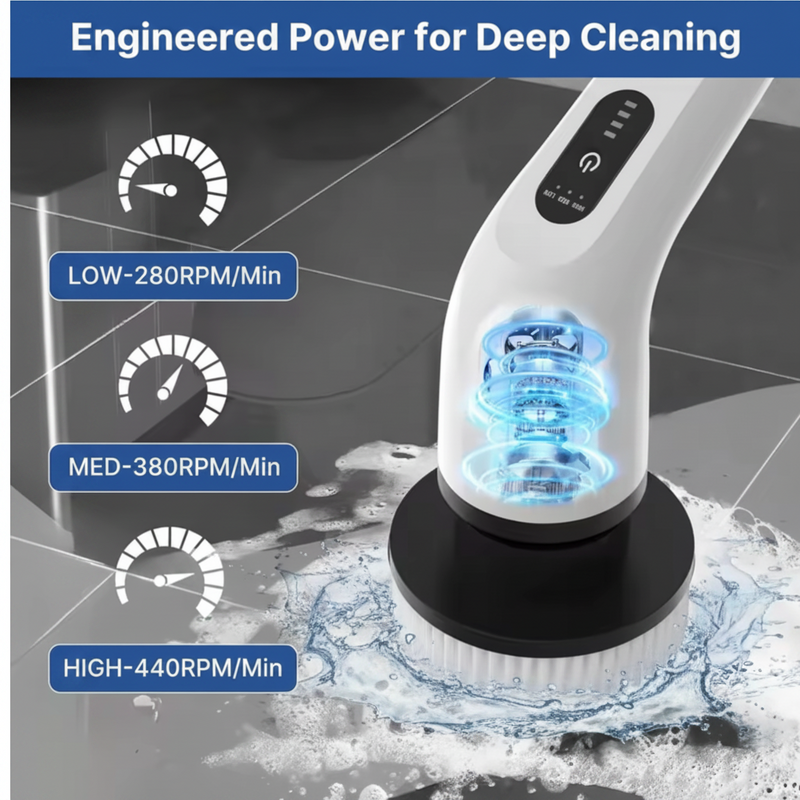 Electric spin scrubber brushing