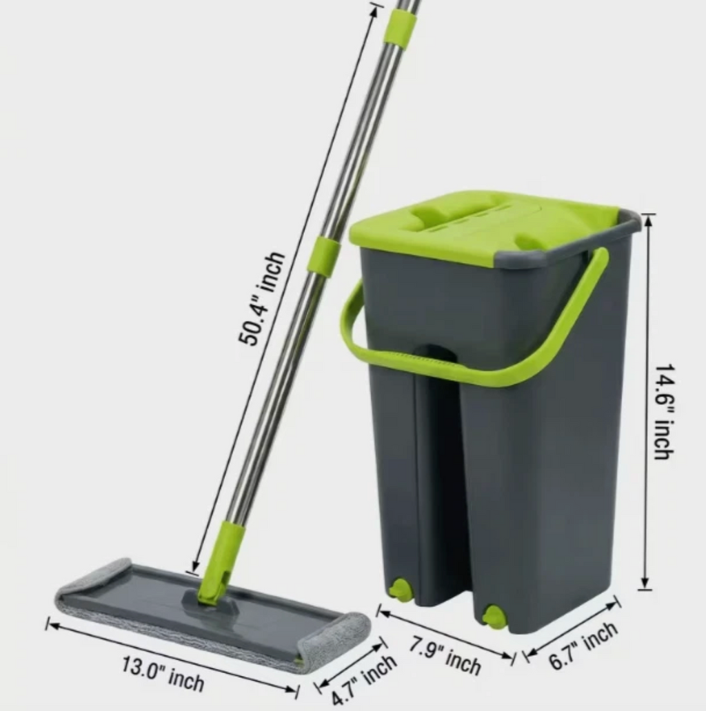 Flat Mop System with Clean & Dirty Water Separation