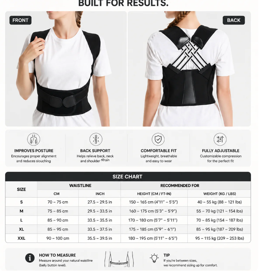 Ultra-Comfort Adjustable Back & Shoulder Support